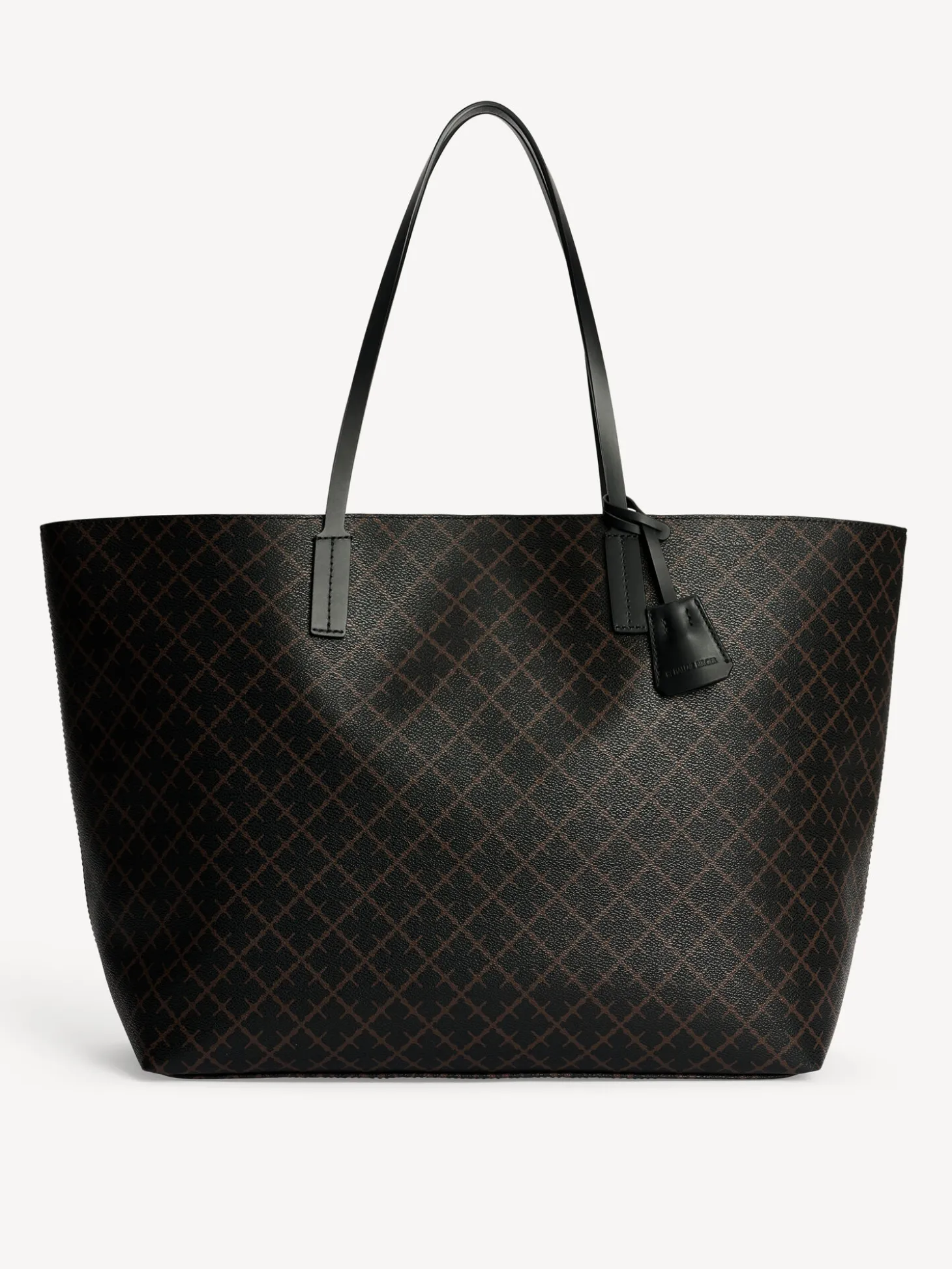 New By Malene Birger Abi tote bag med print DarkChokolate