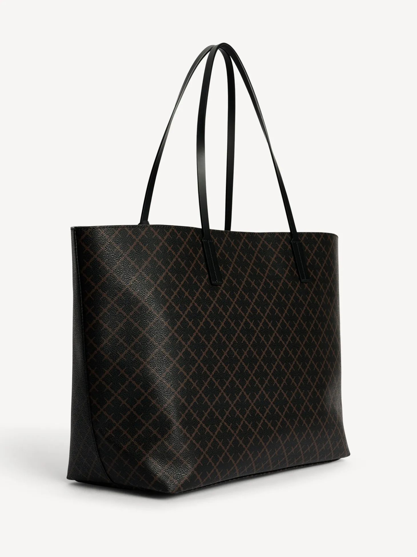 New By Malene Birger Abi tote bag med print DarkChokolate