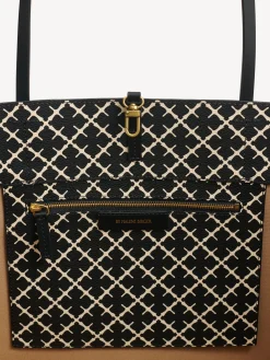 Online By Malene Birger Abi tote bag med print Black