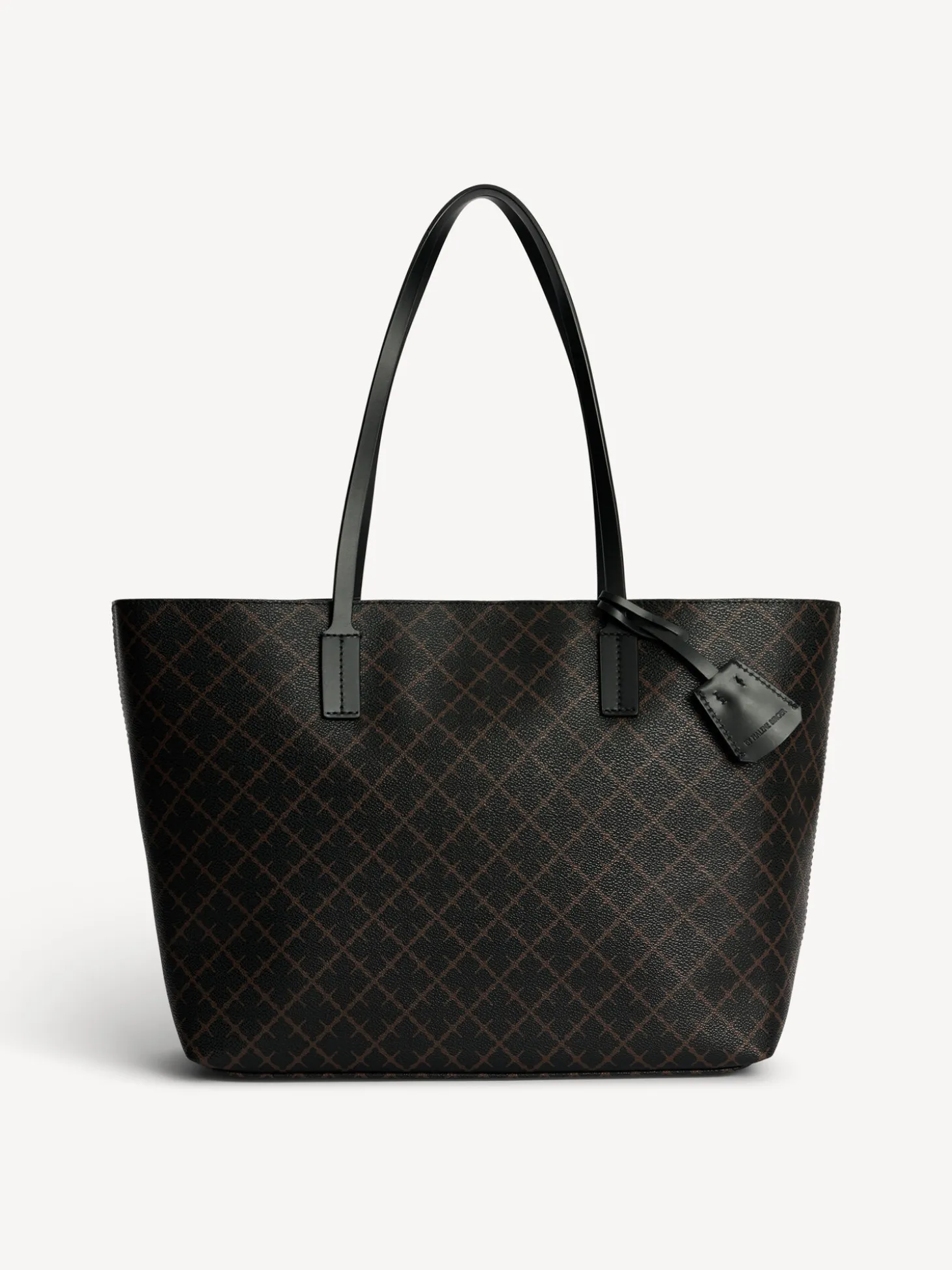 Hot By Malene Birger Abigail tote bag med print DarkChokolate