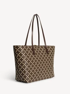 Hot By Malene Birger Abigail tote bag med print Warmbrown