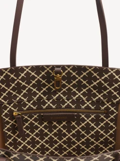 Hot By Malene Birger Abigail tote bag med print Warmbrown