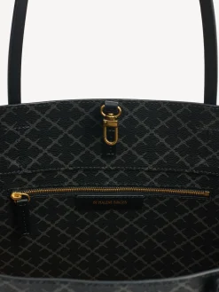 New By Malene Birger Abigail tote bag med print Charcoal
