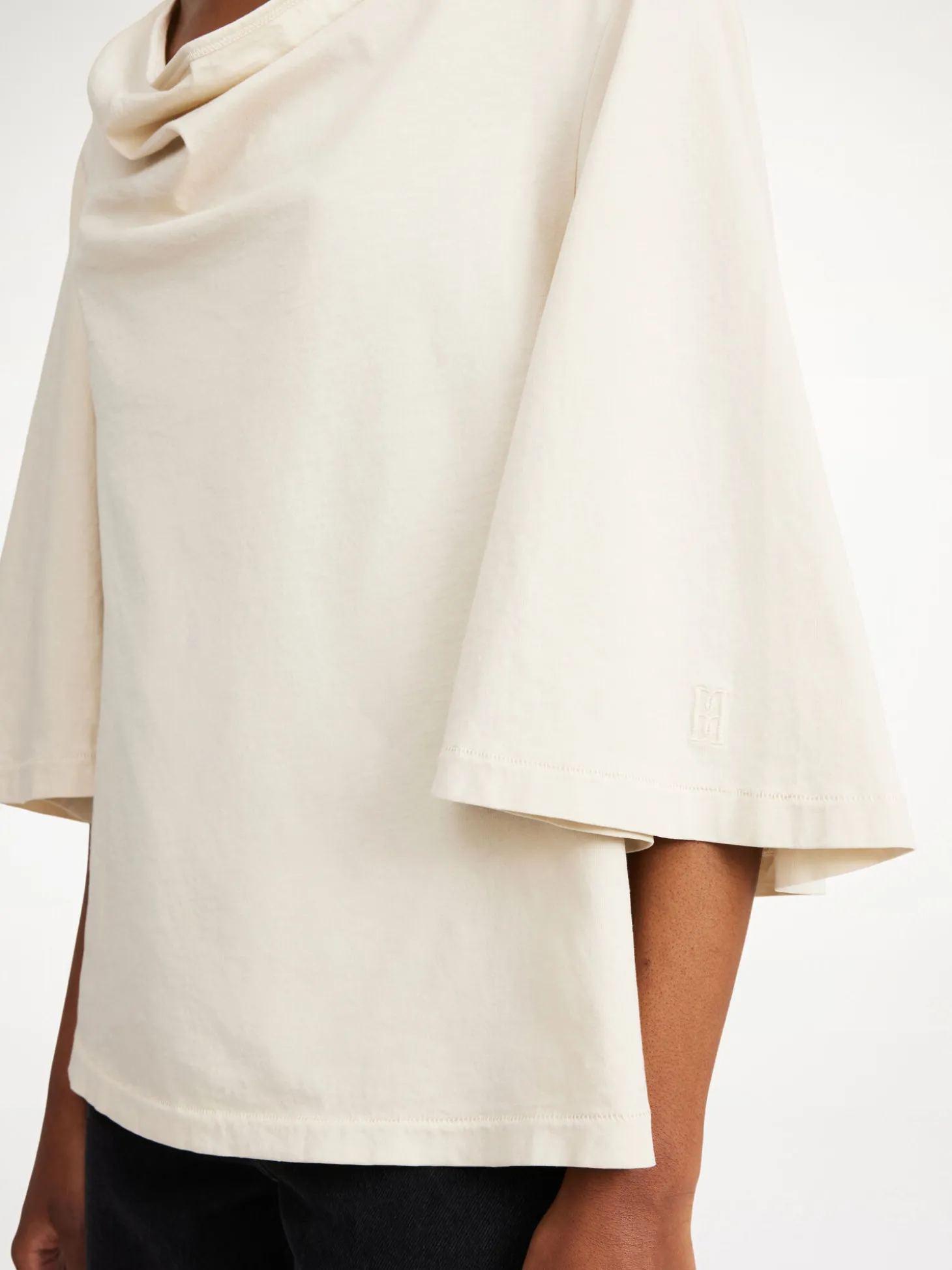 Outlet By Malene Birger Bryar T-shirt i bomuld OysterGray
