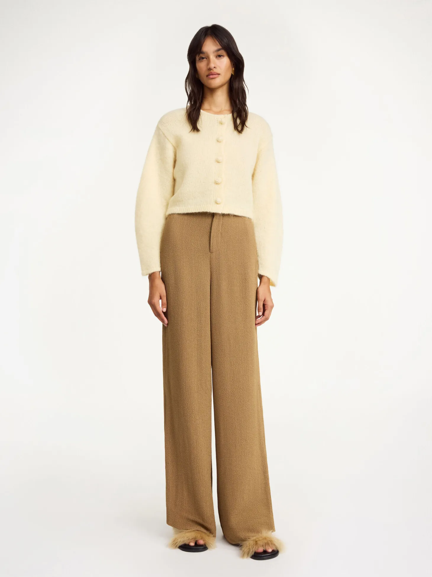 Clearance By Malene Birger Campione bukser med brede ben LightBrown