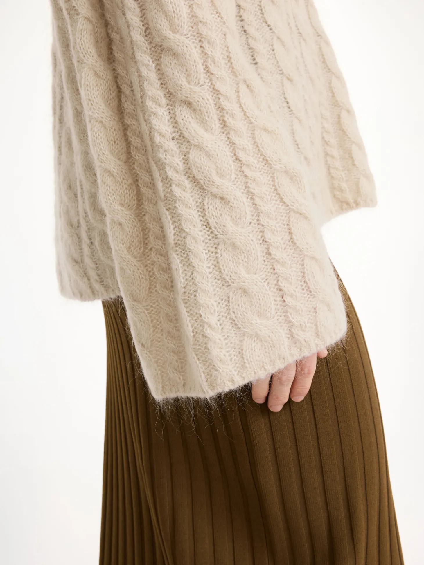 Online By Malene Birger Cimone sweater i kabelstrik OysterGray