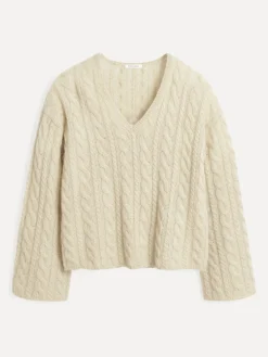 Online By Malene Birger Cimone sweater i kabelstrik OysterGray