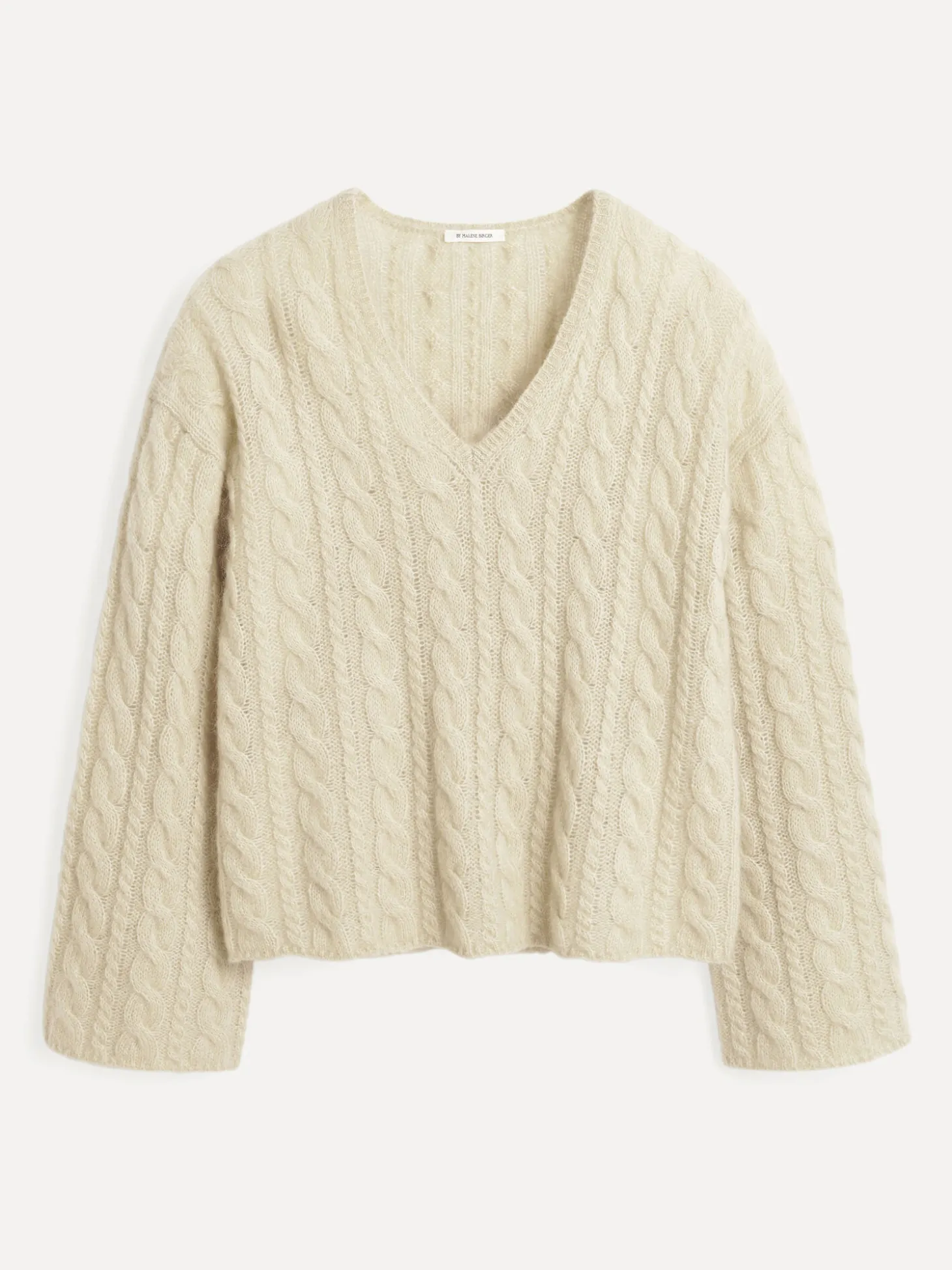 Online By Malene Birger Cimone sweater i kabelstrik OysterGray