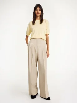 Online By Malene Birger Cymbaria h&oslash;jtaljede bukser BeigeMelange