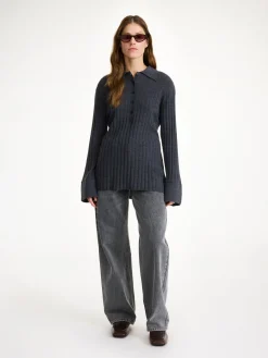 New By Malene Birger Delphine sweater i merinould Jetgrey