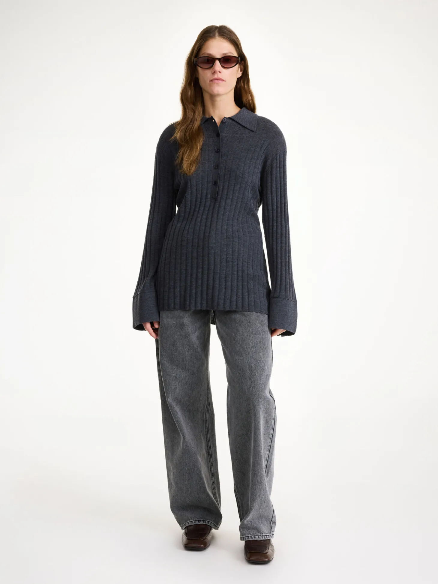 New By Malene Birger Delphine sweater i merinould Jetgrey