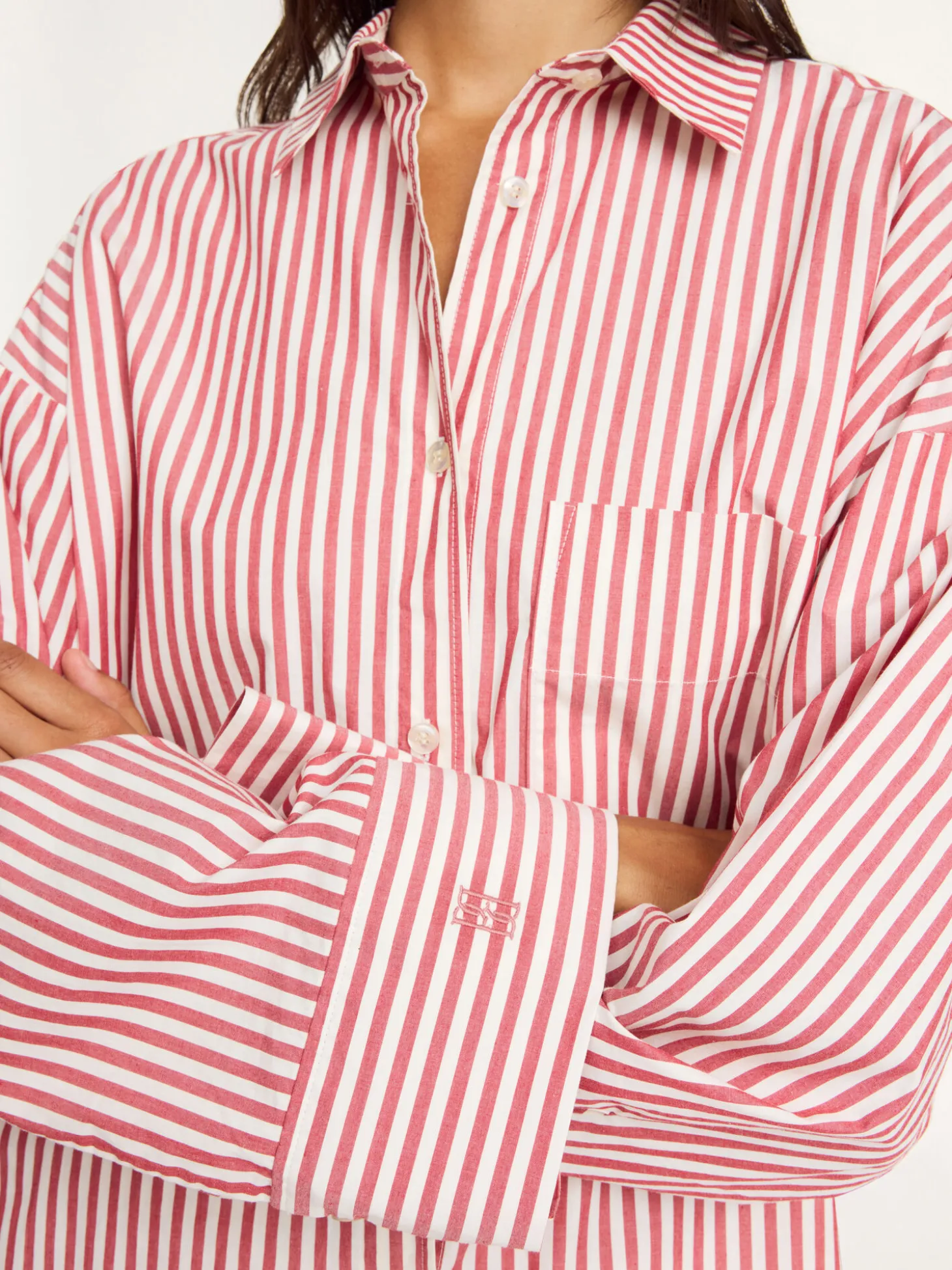 Discount By Malene Birger Derris skjorte RedWhiteStripes