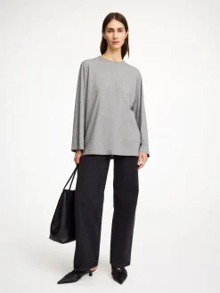 Fashion By Malene Birger Fayeh langærmet T-shirt GreyMelange