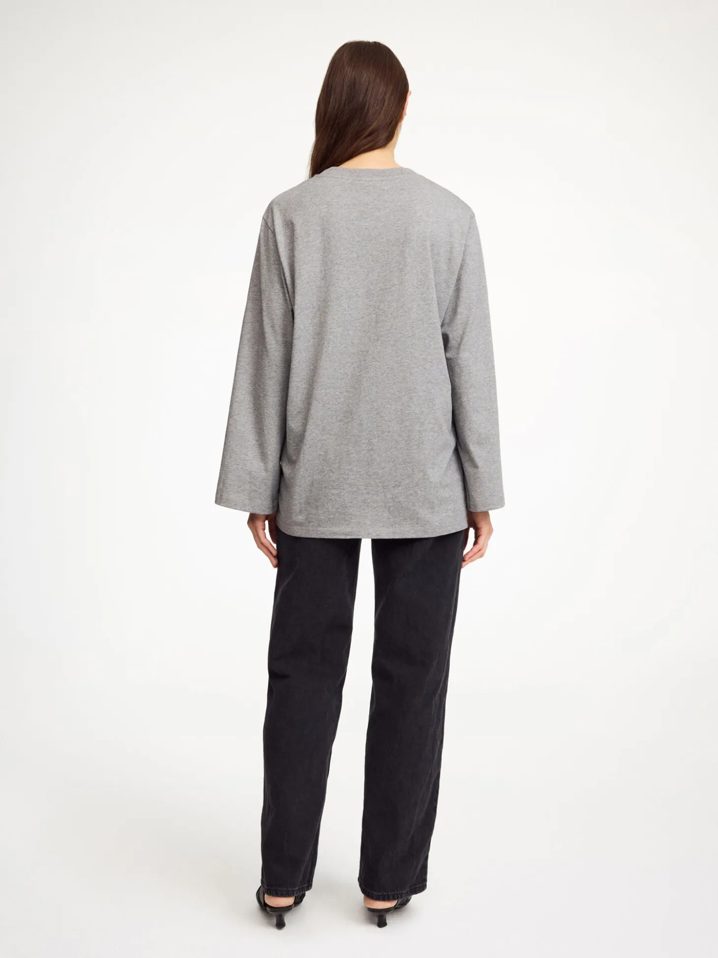Fashion By Malene Birger Fayeh langærmet T-shirt GreyMelange