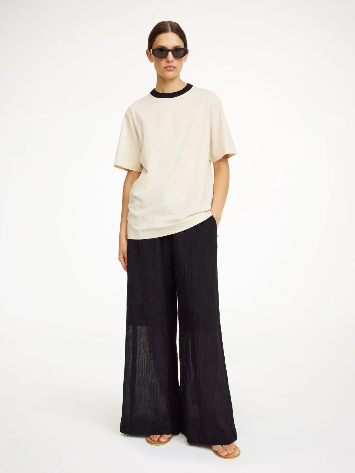 Outlet By Malene Birger Fayeh T-shirt i bomuld OysterGray