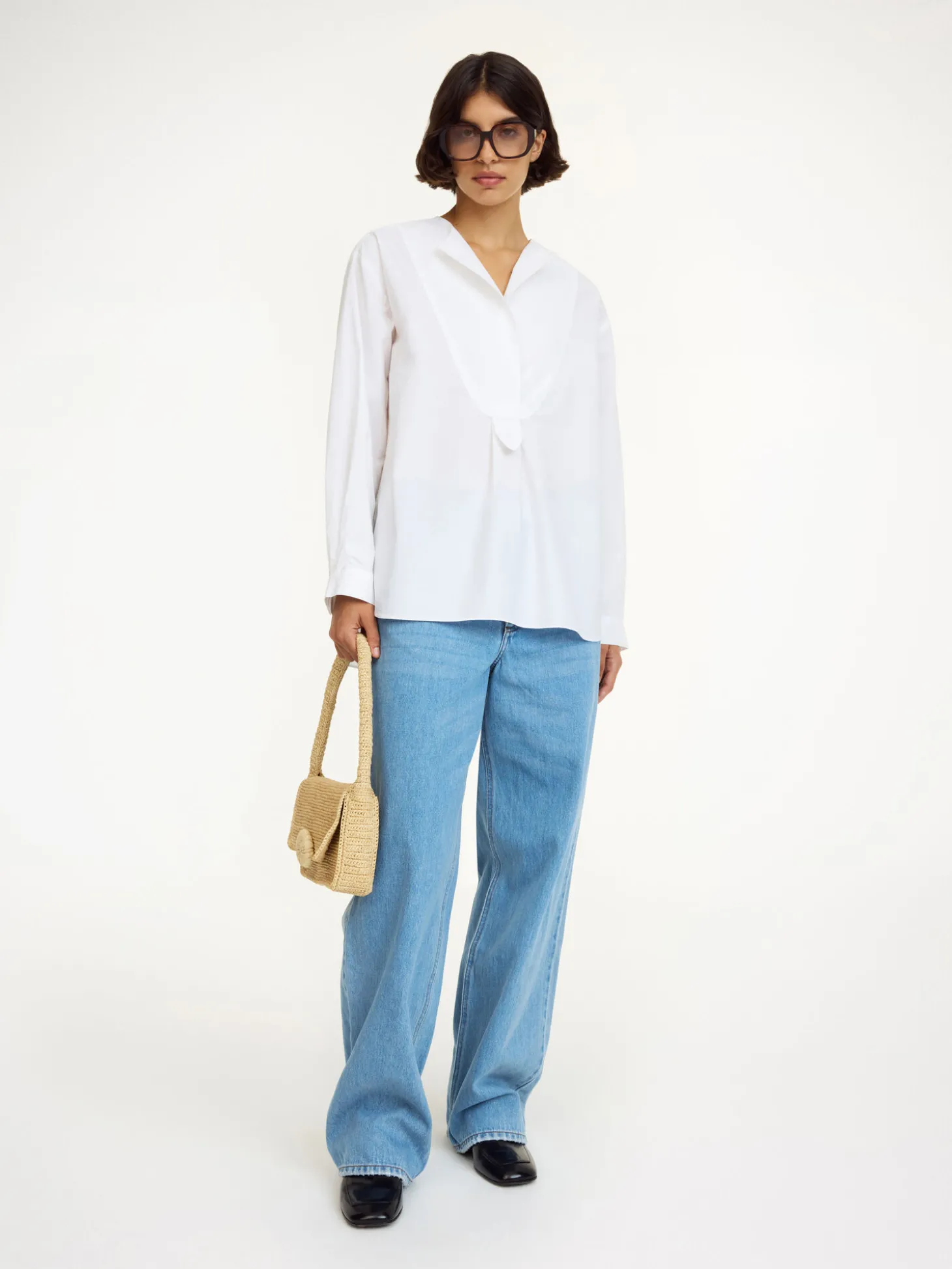 New By Malene Birger Fayette skjorte i økologisk bomuld PureWhite