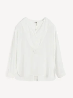 Clearance By Malene Birger Fayette skjorte i silkeblanding PureWhite