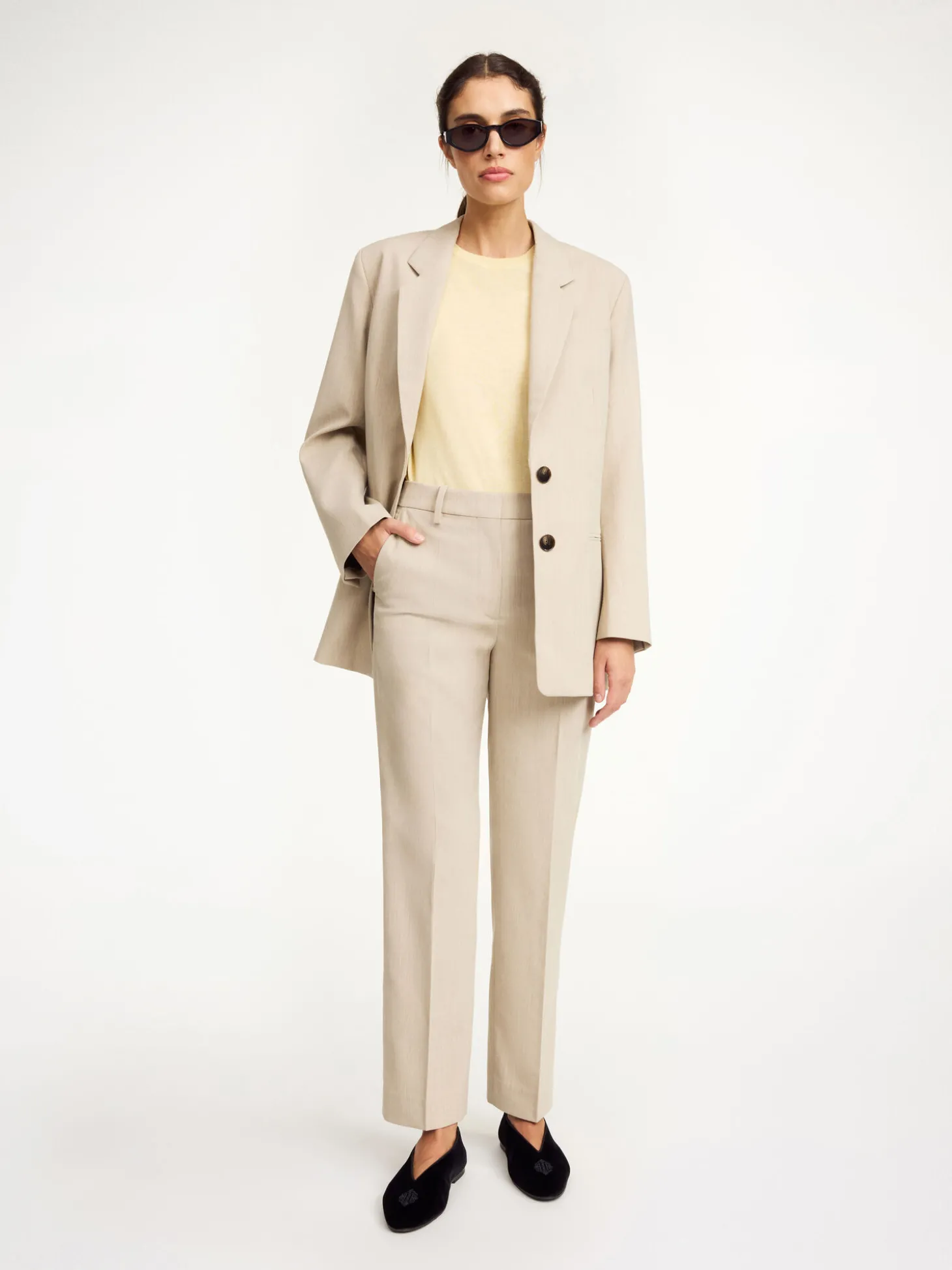Sale By Malene Birger Igda bukser med lige ben BeigeMelange