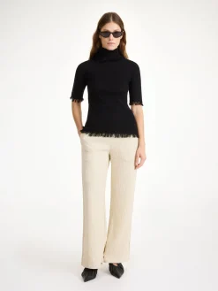 New By Malene Birger Jaxa top i uldblanding Black