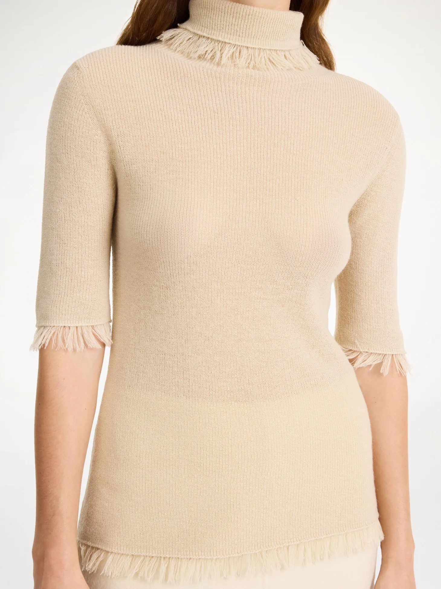 Best By Malene Birger Jaxa top i uldblanding OysterGray