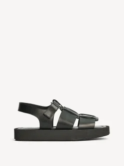 Outlet By Malene Birger Kleva lædersandaler Black