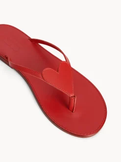 Clearance By Malene Birger Ladina l&aelig;dersandaler JesterRed