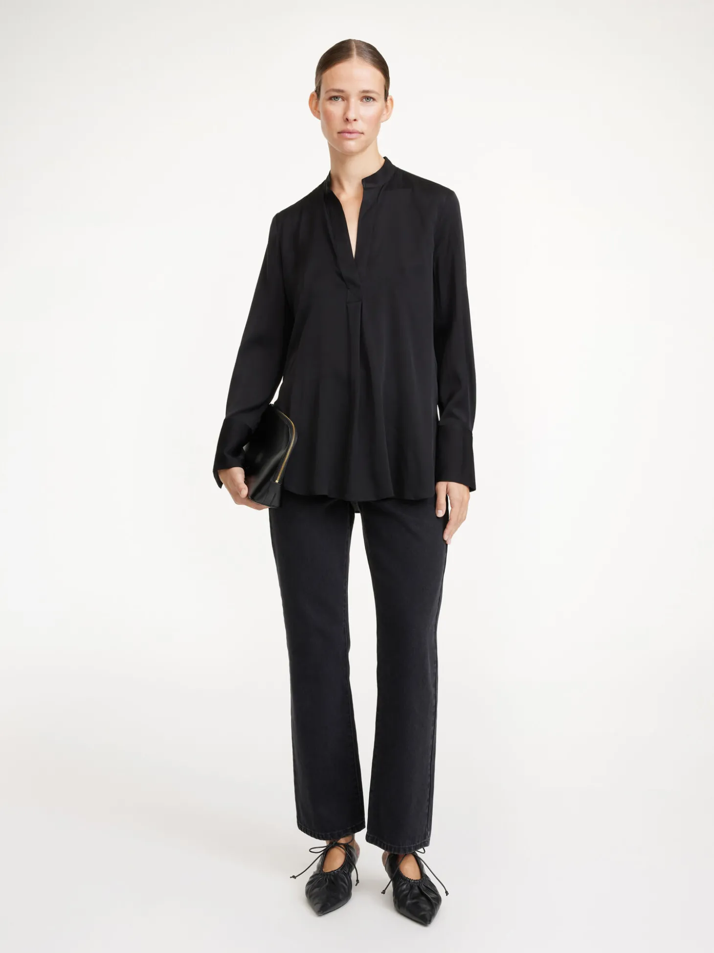 Discount By Malene Birger Mabillon silkeskjorte Black