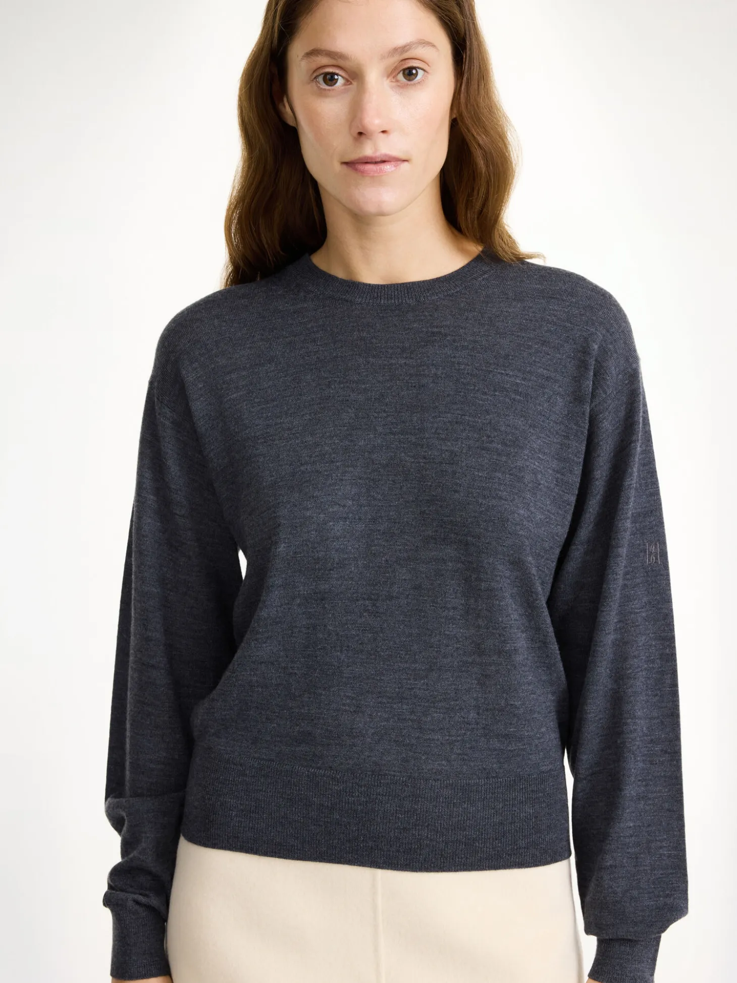 Outlet By Malene Birger Mantea sweater i merinould Jetgrey
