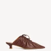 Hot By Malene Birger Masey mules i l&aelig;der DarkMahogany