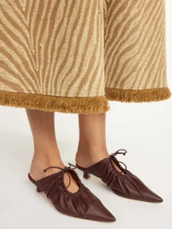 Hot By Malene Birger Masey mules i l&aelig;der DarkMahogany
