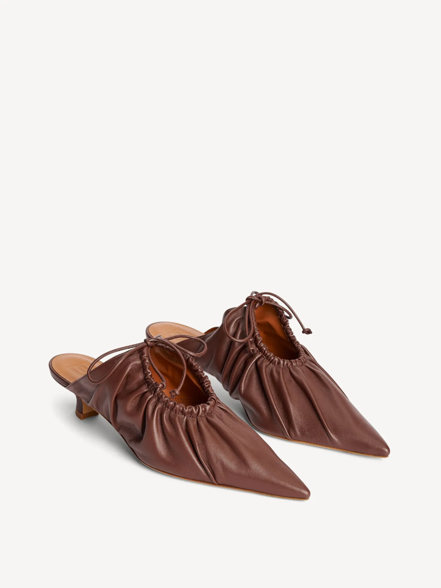 Hot By Malene Birger Masey mules i læder DarkMahogany