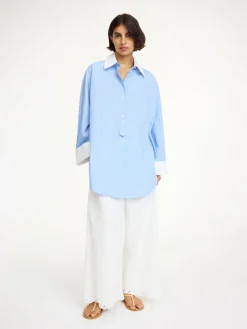 Sale By Malene Birger Maye skjorte BlueIrisStripeBig