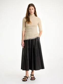New By Malene Birger Mivilo midinederdel i l&aelig;der Black