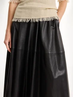 New By Malene Birger Mivilo midinederdel i l&aelig;der Black