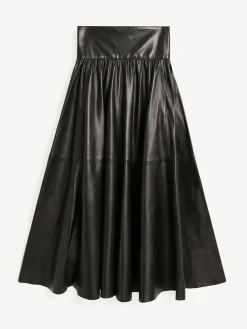New By Malene Birger Mivilo midinederdel i l&aelig;der Black