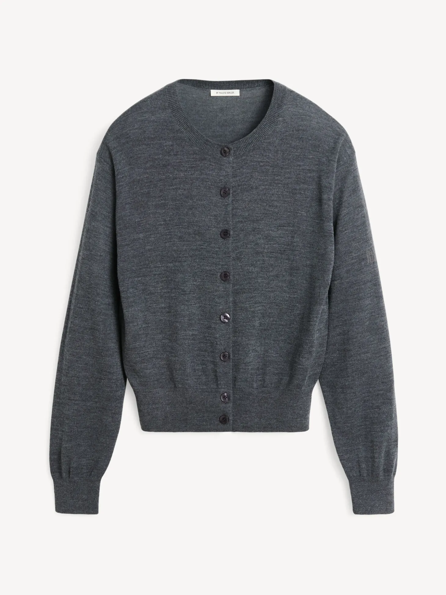 Online By Malene Birger Montie cardigan i merinould Jetgrey