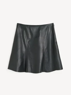 Hot By Malene Birger Naommi mininederdel i læder Black