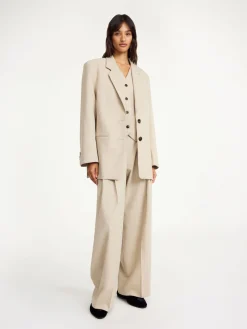 Fashion By Malene Birger Ophie enkeltradet blazer BeigeMelange