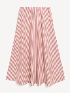 Discount By Malene Birger Pheobes nederdel i økologisk bomuld RedWhiteStripes