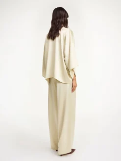 Best By Malene Birger Piscali bukser med brede ben OysterGray