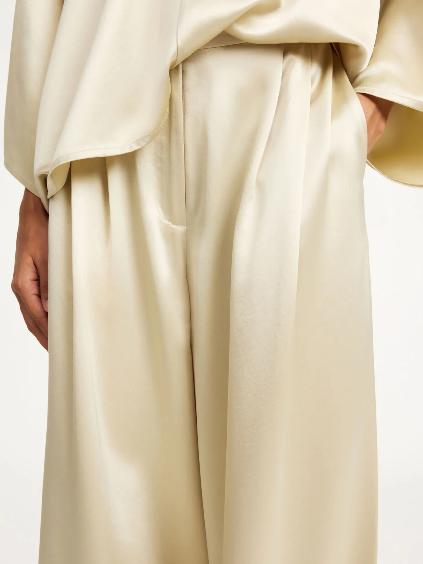 Best By Malene Birger Piscali bukser med brede ben OysterGray