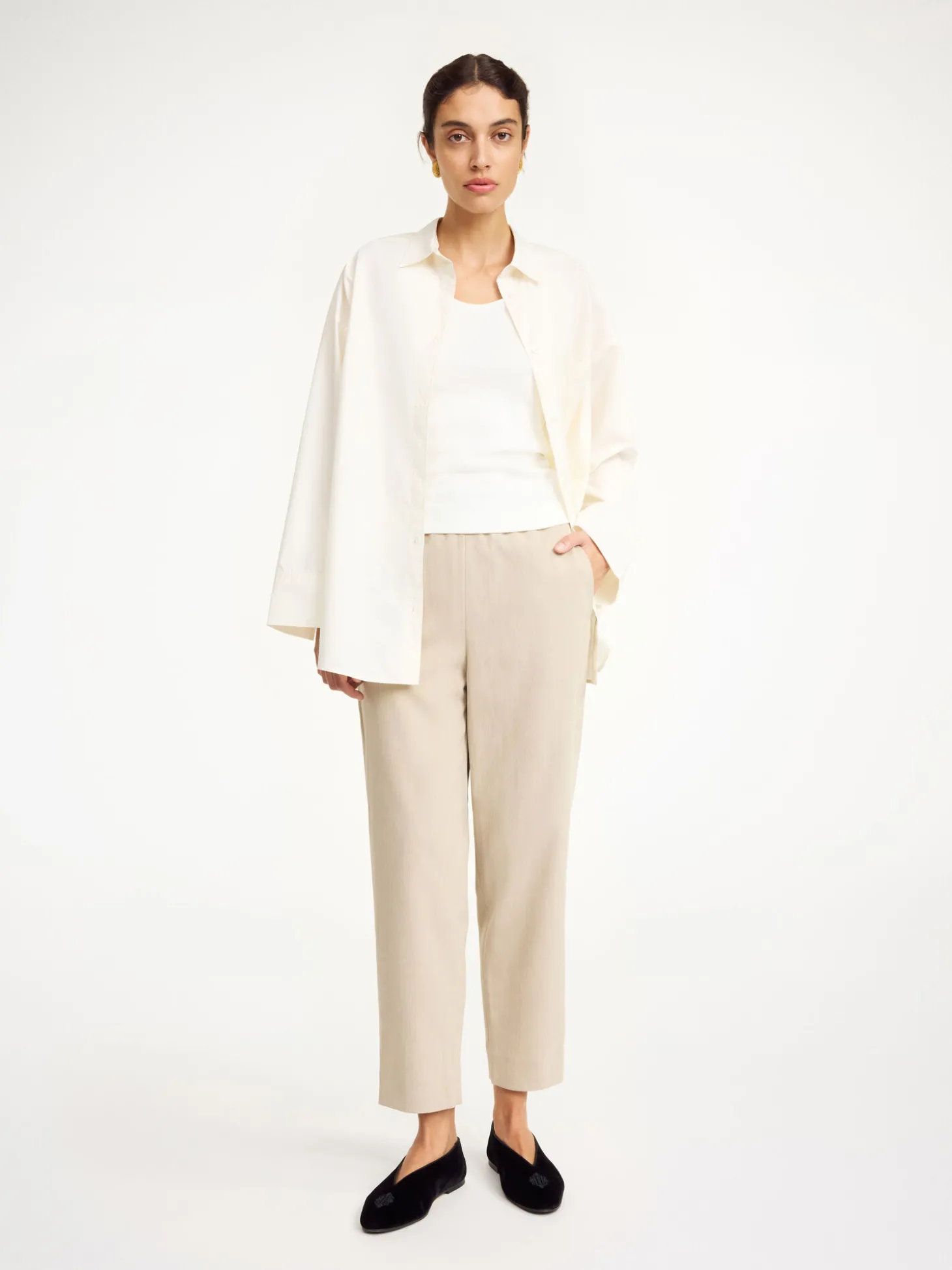 Best By Malene Birger Remi bukser BeigeMelange