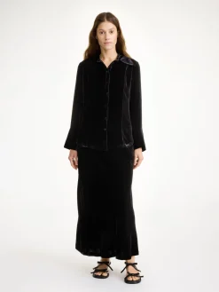 New By Malene Birger Rosiannas fl&oslash;jlsskjorte Black