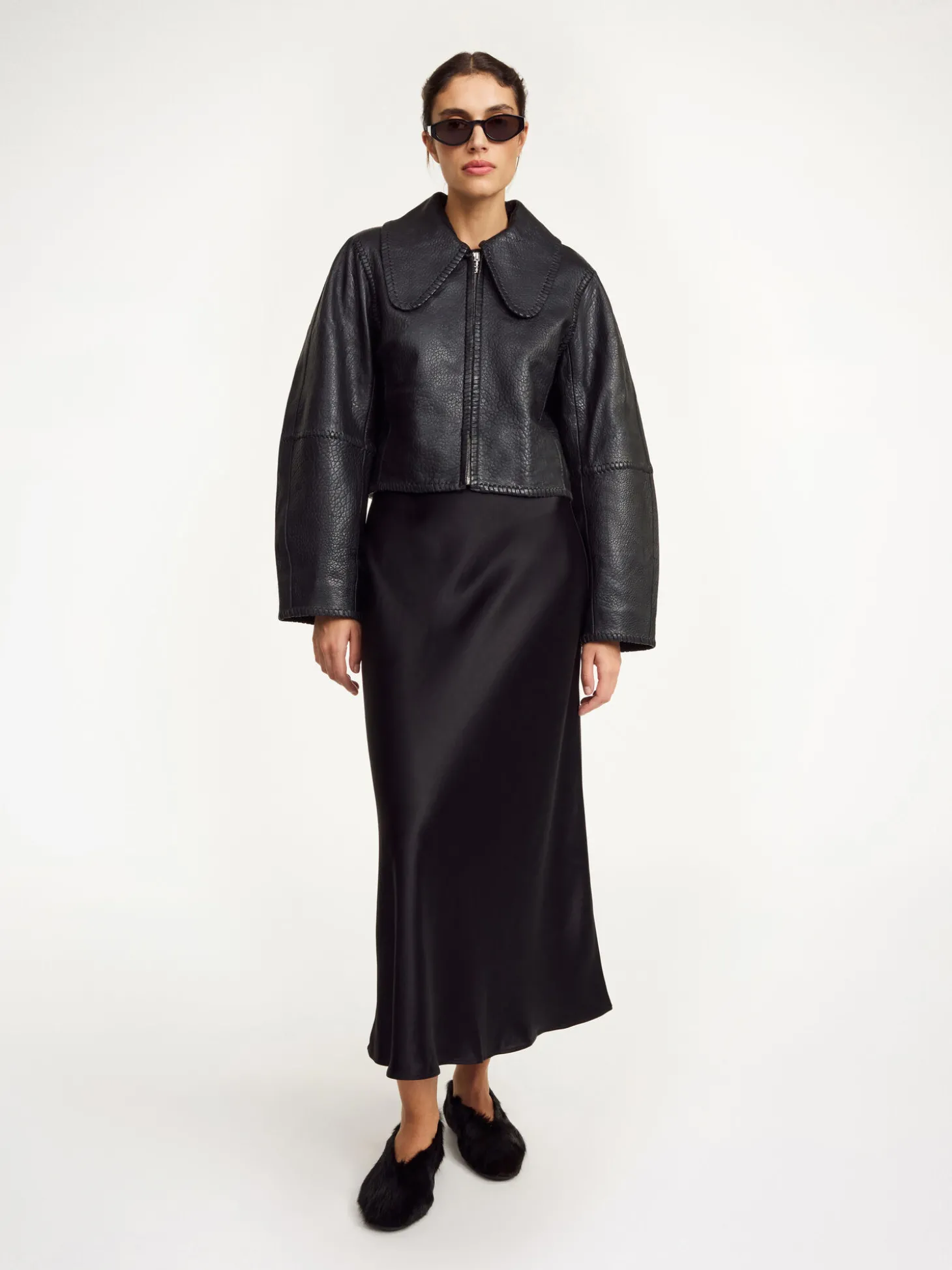 Discount By Malene Birger Rowani læderjakke Black