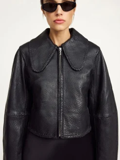 Discount By Malene Birger Rowani læderjakke Black