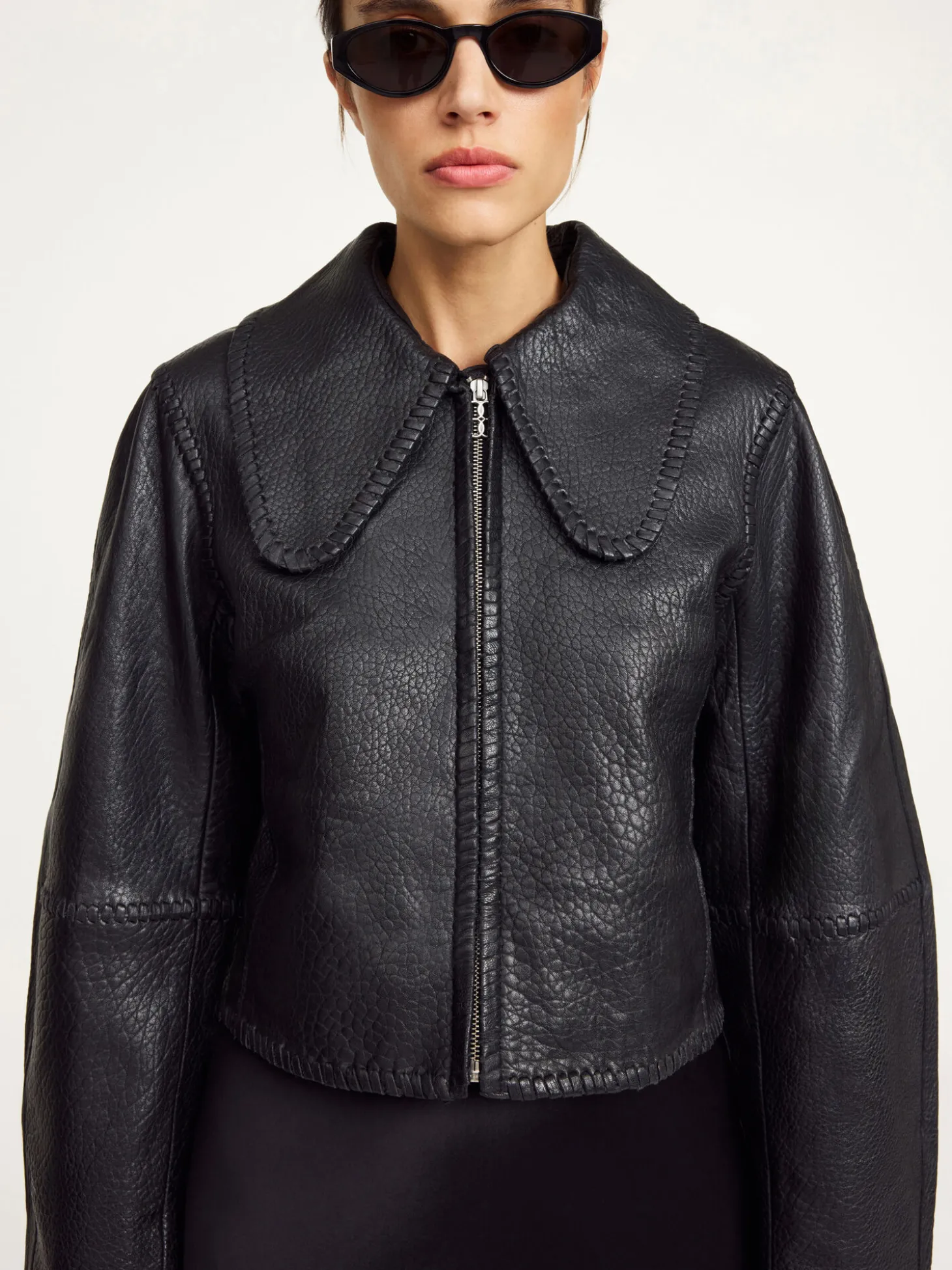 Discount By Malene Birger Rowani læderjakke Black