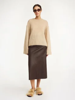 Fashion By Malene Birger Simoas lædernederdel DarkMahogany