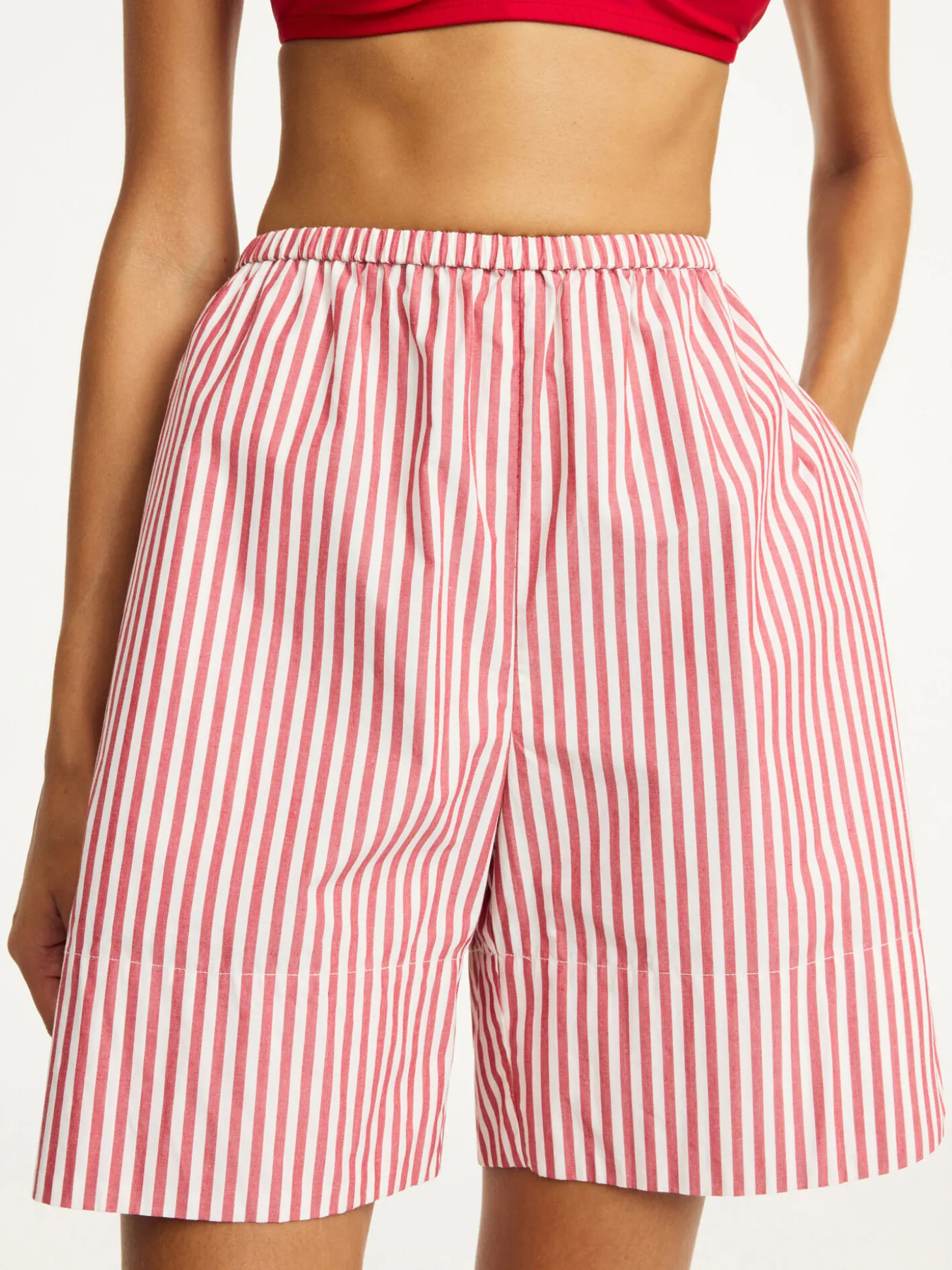 Fashion By Malene Birger Siona shorts RedWhiteStripes