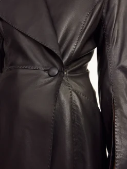 Clearance By Malene Birger Sirrena frakke i l&aelig;der Black