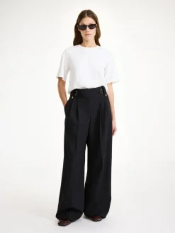 New By Malene Birger Taal h&oslash;jtaljede bukser Black